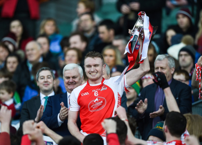 Shane O'Donovan lifts the cup