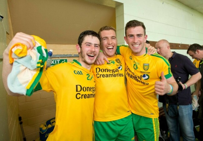 Ryan McHugh, Luke Keaney and Patrick McBrearty celebrate