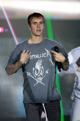 Justin Bieber performs during the Purpose World Tour - Poland