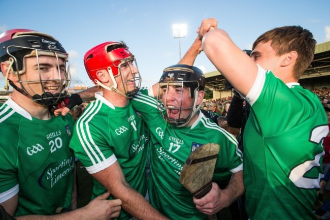 Lorcan Lyons, /Eoghan McNamara, Paudie Ahern and Brian Ryan celebrates after the game