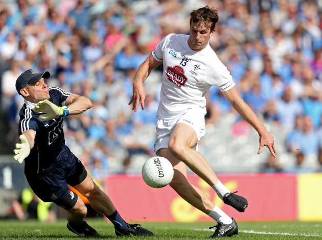 Kildare’s Paddy Brophy scores a goal
