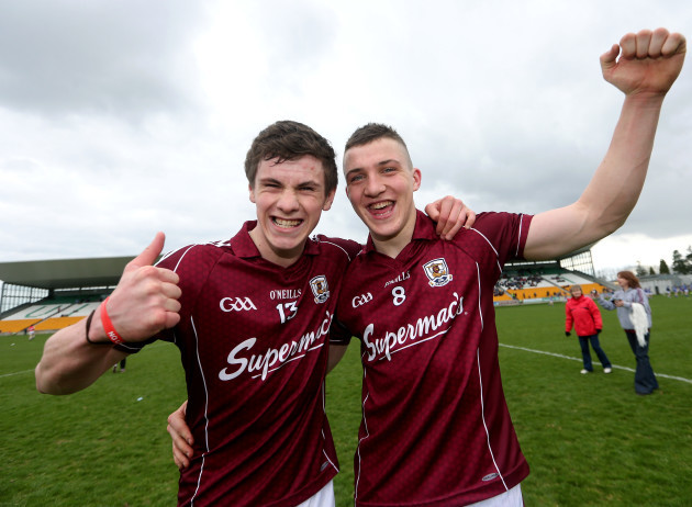 Shane Walsh and Damien Comer celebrate after the game