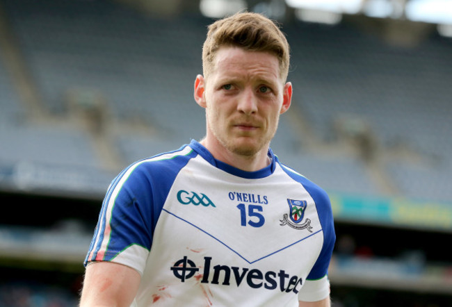 Conor McManus leaves the pitch after the match