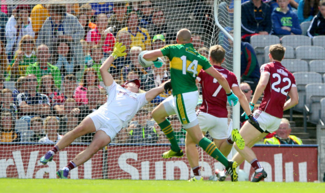 Kieran Donaghy scores his sides opening goal past goalkeeper Bernard Power