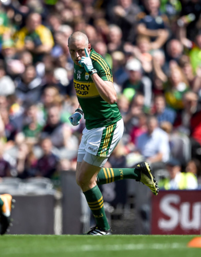 Kieran Donaghy celebrates after scoring a goal