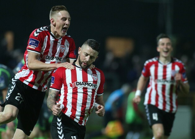 Rory Patterson celebrates scoring