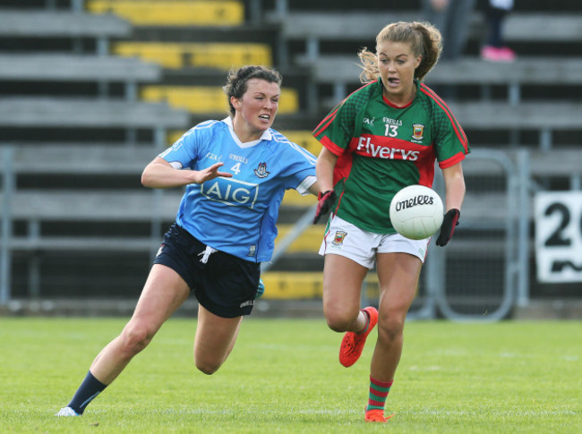 Leah Caffrey tackles Sarah Rowe