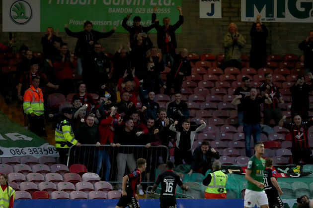 Bohemians fans celebrate a goal