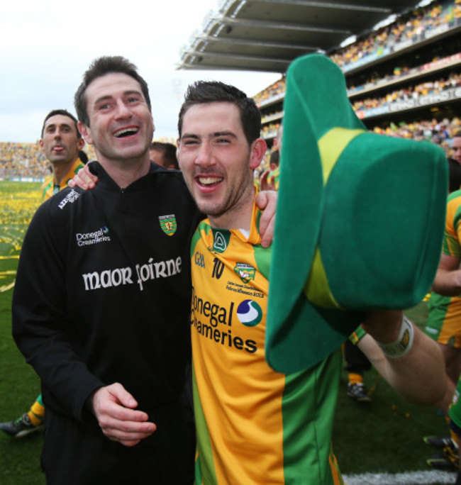 Rory Gallagher and Mark McHugh celebrate