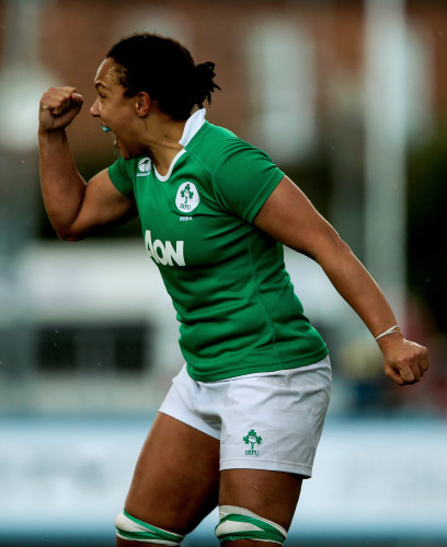 Sophie Spence celebrates at the final whistle