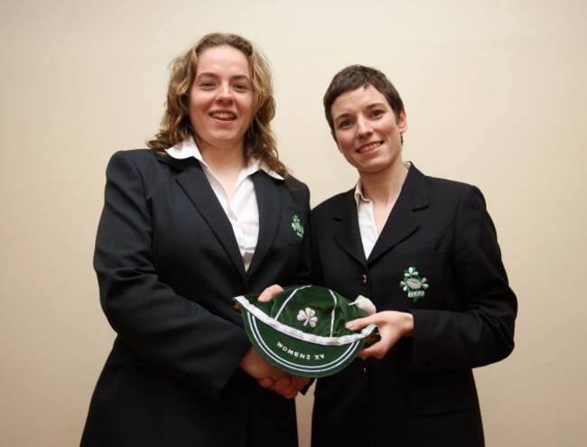 Susan Carty presents first cap to Niamh Briggs