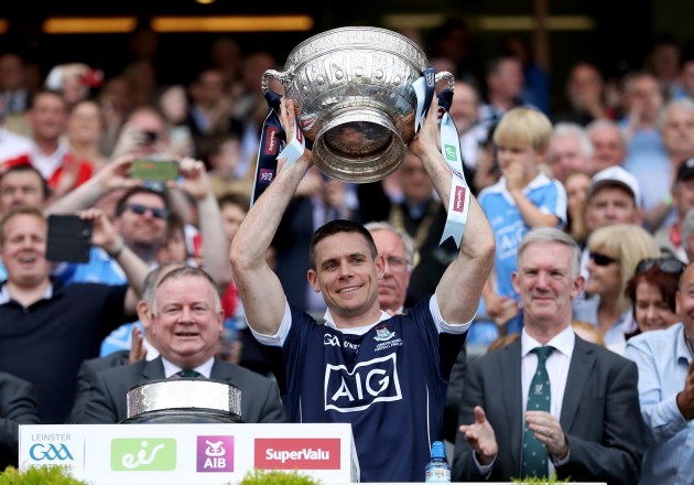 Stephen Cluxton lifts the trophy