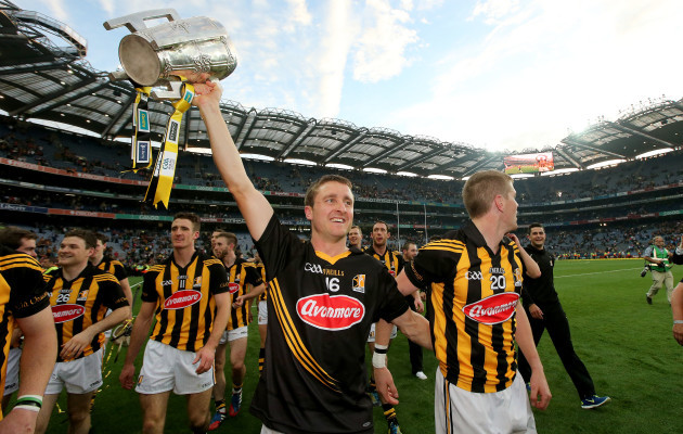 David Herity celebrates with The Liam McCarthy Cup