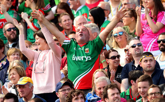 Mayo fan celebrates their third goal