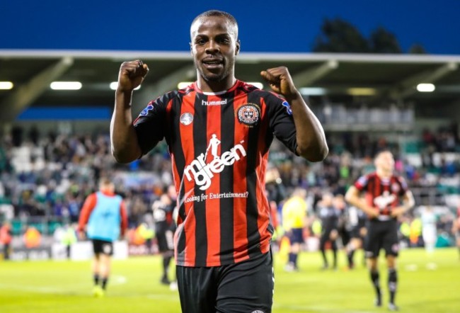 Fuad Sule celebrates after the game