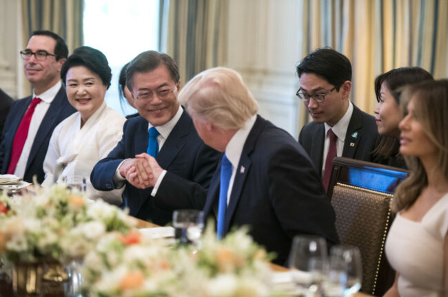 DC: President Donald Trump and South Korean President Moon Jae-in have dinner at the White House