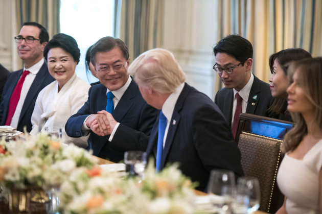 DC: President Donald Trump and South Korean President Moon Jae-in have dinner at the White House
