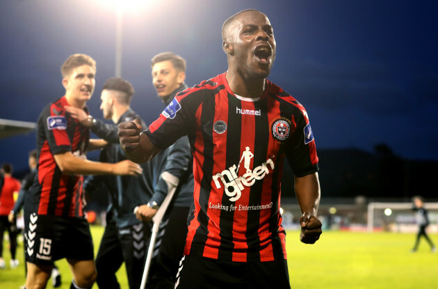 Fuad Sule celebrates after the game