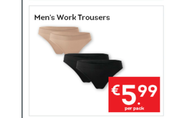 Lidl Ireland had to explain a mortifying typo on these 'men's work ...