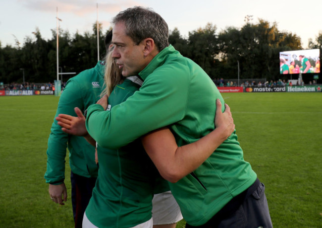 Tom Tierney celebrates winning with Claire Molloy