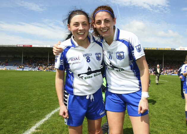 Louise Ryan and Michelle Ryan celebrate winning