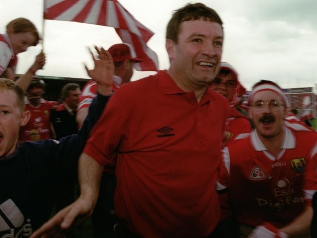 Jimmy Barry Murphy celebrates 13/6/1999.