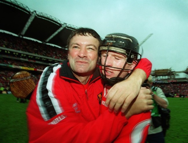 Jimmy Barry Murphy and Wayne Sherlock celebrate 12/9/1999