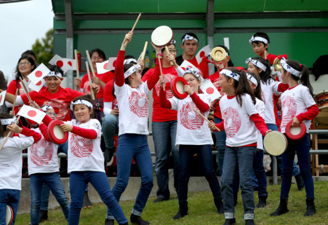 Japanese fans at the game