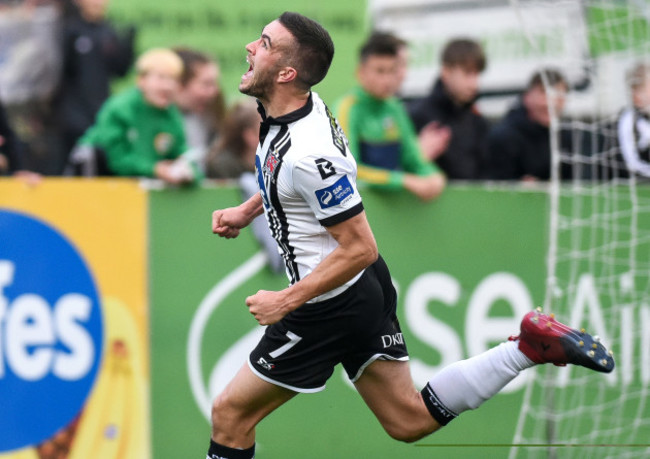 Michael Duffy celebrates scoring