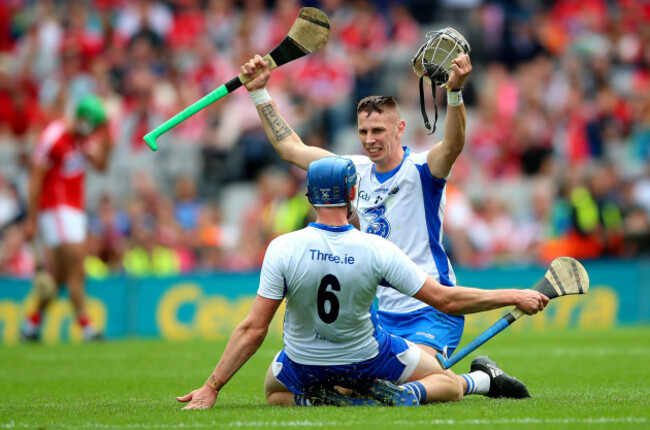 Austin Gleeson celebrates with Maurice Shanahan at the final whistle