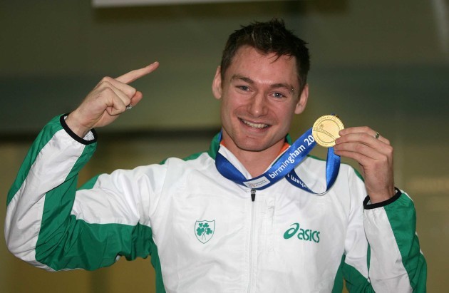 David Gillick with European Indoor 400m goal medal