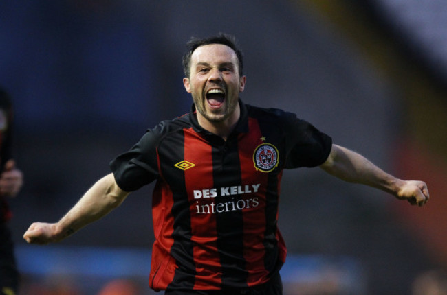 Raffaele Cretaro celebrates scoring a goal