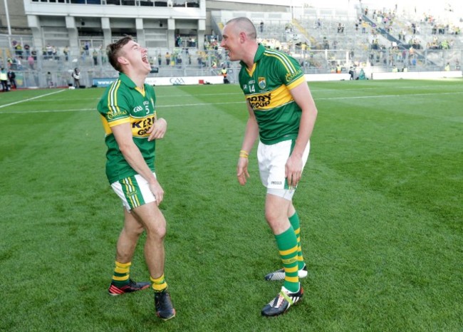 James O’Donoghue and Kieran Donaghy share a joke