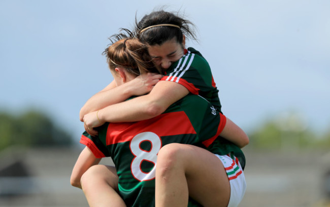 Rachel Kearns celebrates with Aileen Gilroy