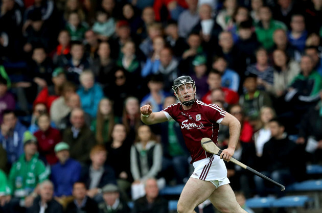 Sean Linnane signals for a point