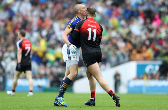 Kieran Donaghy tussles with Aidan O'Shea