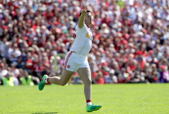 Ronan O'Neill celebrates scoring his first goal