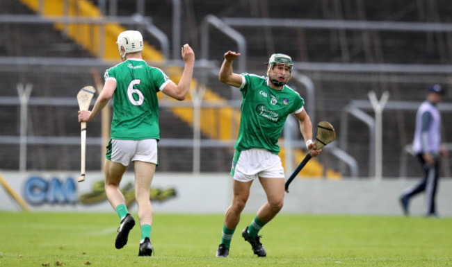 Kyle Hayes and Andrew La Touche Cosgrove celebrate a score