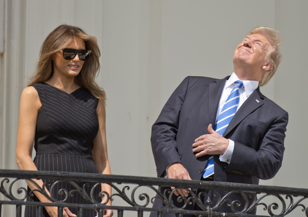 Trumps Watch Solar Eclipse - Washington