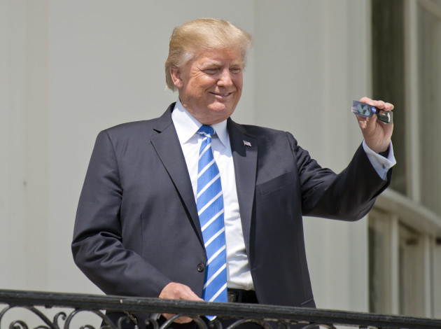 Trumps Watch Solar Eclipse - Washington