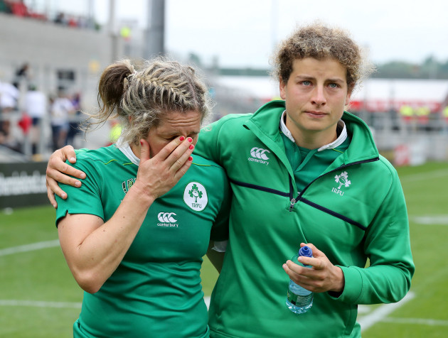 Alison Miller and Jenny Murphy dejected