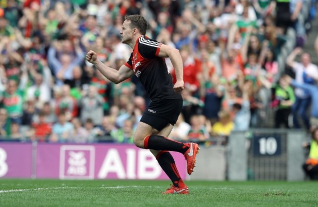 Mayo's Andy Moran celebrates after scoring a goal