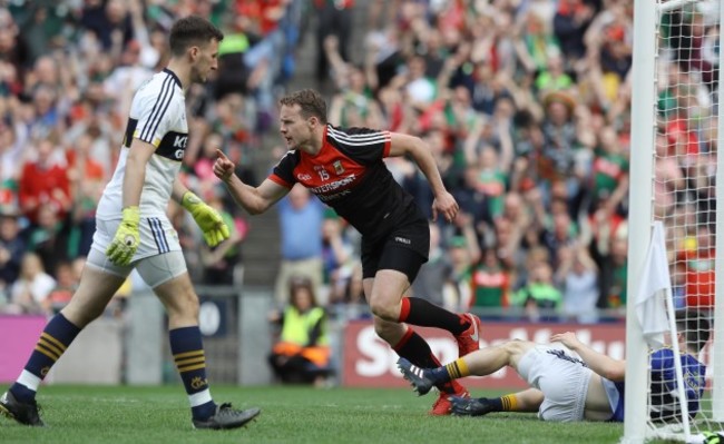 Mayo's Andy Moran celebrates after scoring a goal