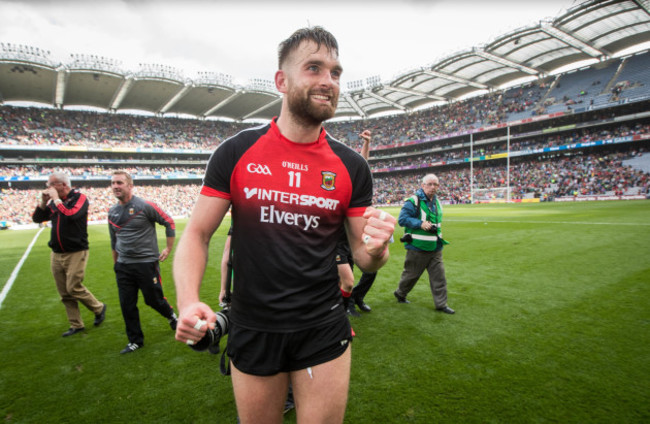 Aidan O’Shea celebrates after the game