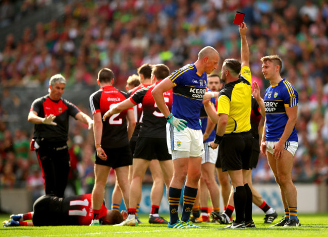 Kieran Donaghy red carded by referee David Gough