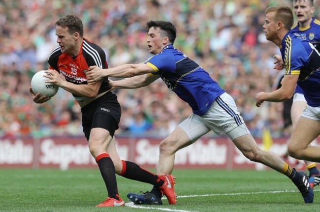 Andy Moran tackled by Paul Murphy