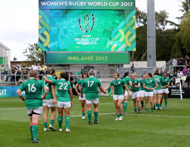 Ireland players dejected after the game