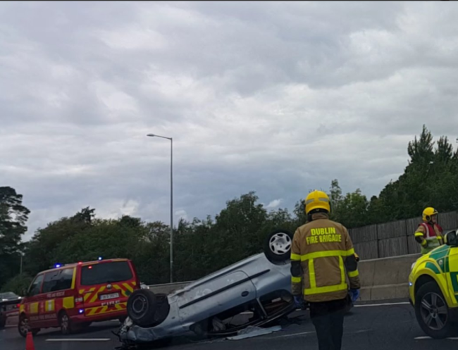 overturned car