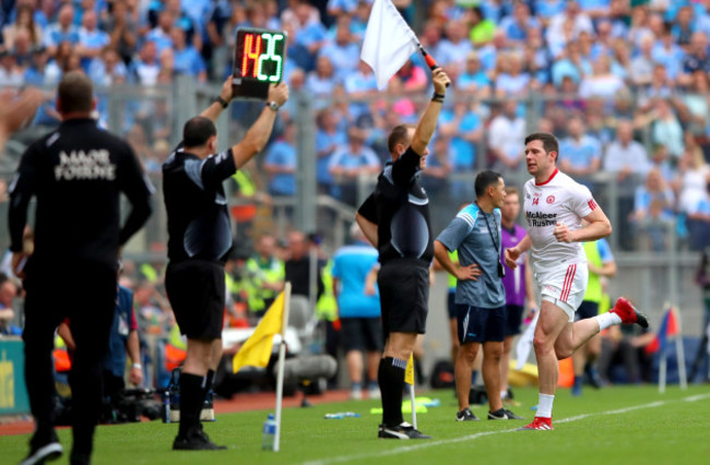 Sean Cavanagh replaced during the second half