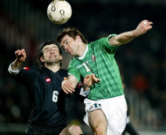 Kevin Kilbane with Levan Tskitishvili